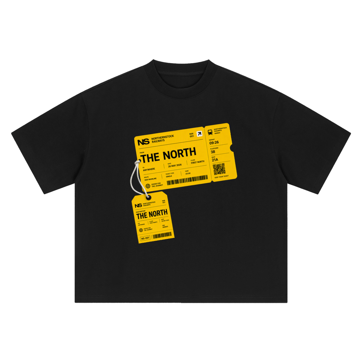 Yellow Ticket Boxy Oversized T-Shirt