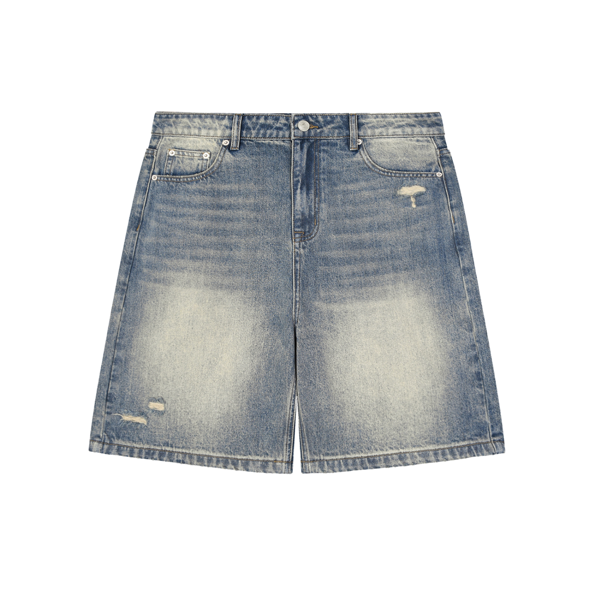 Northern Stock Faded Distressed Baggy Denim Shorts