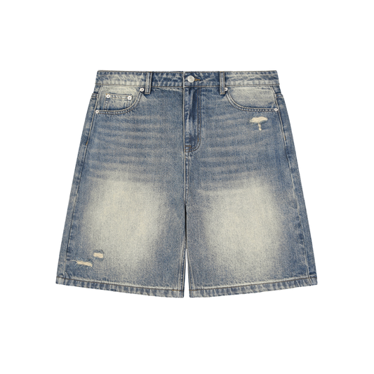 Northern Stock Faded Distressed Baggy Denim Shorts