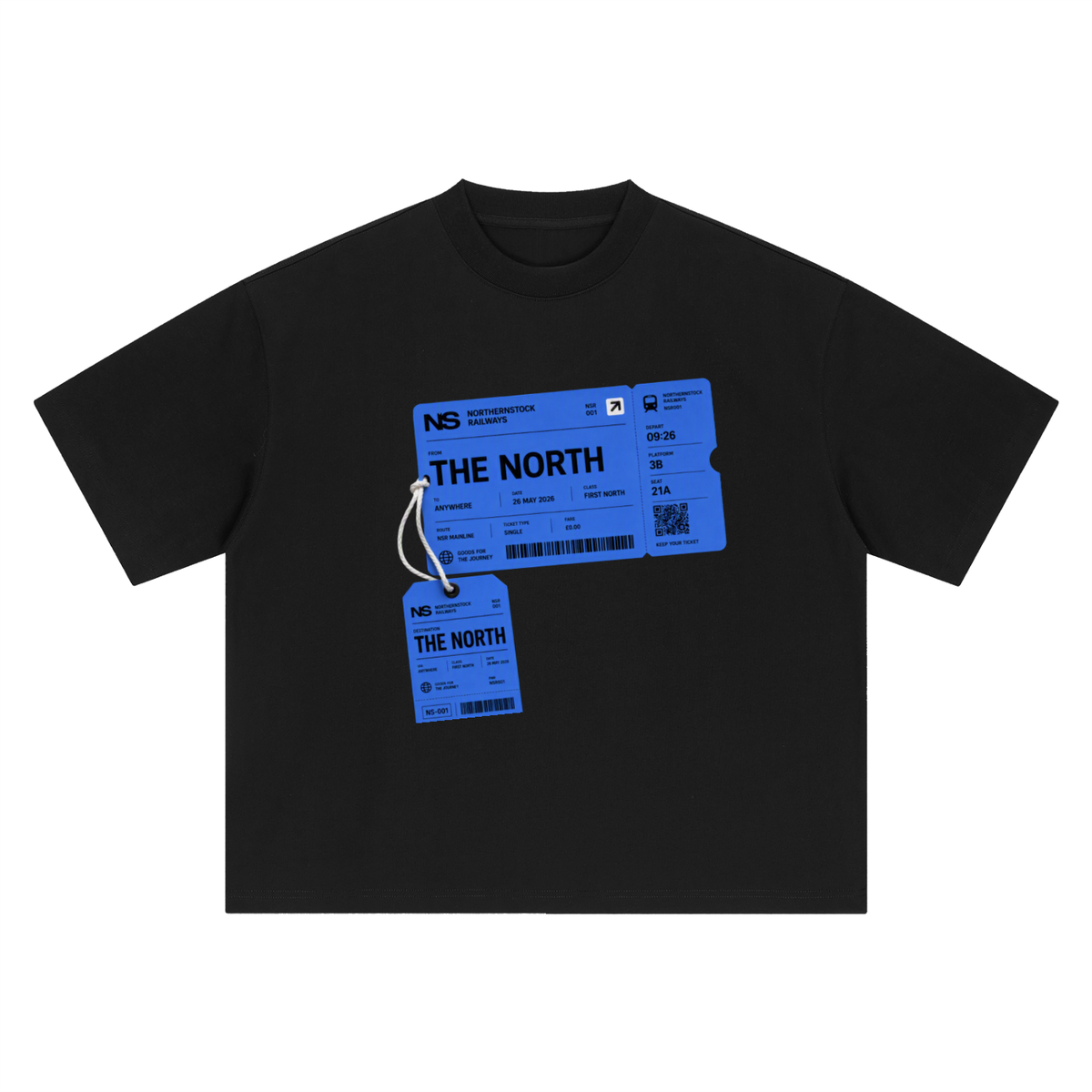 Blue Ticket Oversized Boxy T-Shirt
