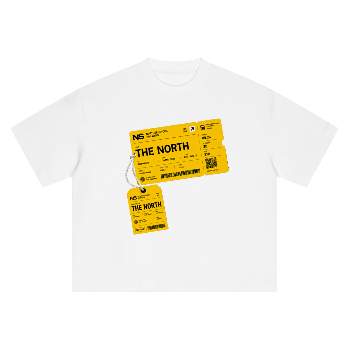 Yellow Ticket Boxy Oversized T-Shirt