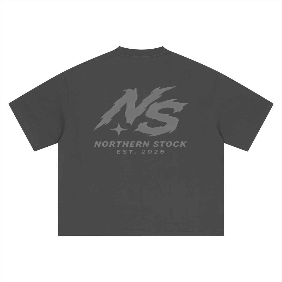 Grey NorthernStock Flame Boxy Oversized T-Shirt