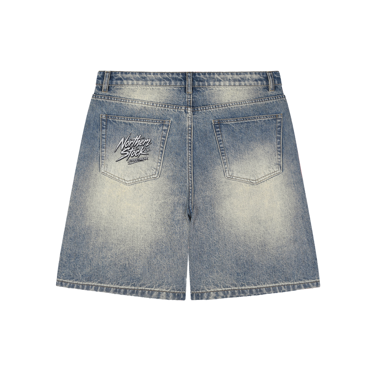 Northern Stock Faded Distressed Baggy Denim Shorts