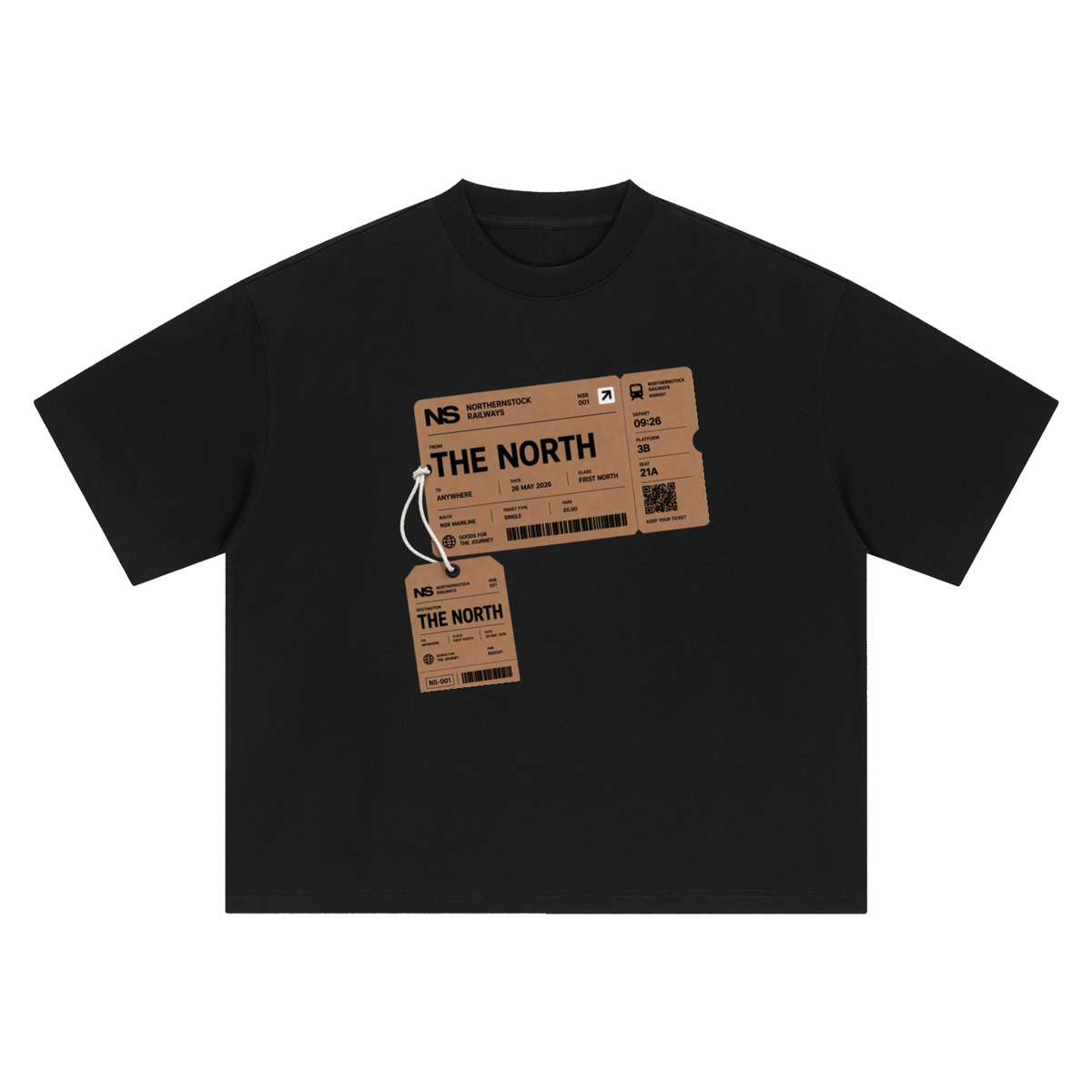 Brown Ticket Boxy Oversized T-Shirt