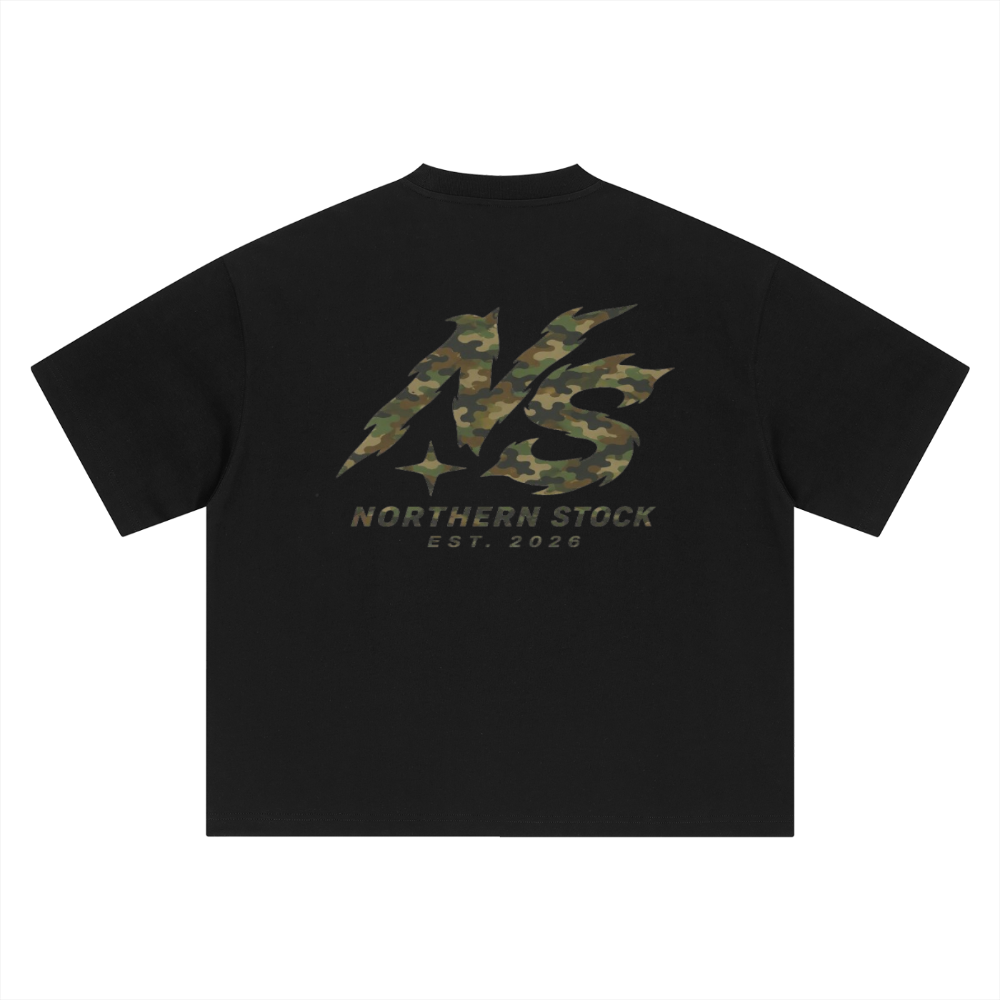 Northern Stock Camo Flame Boxy Oversized T-Shirt