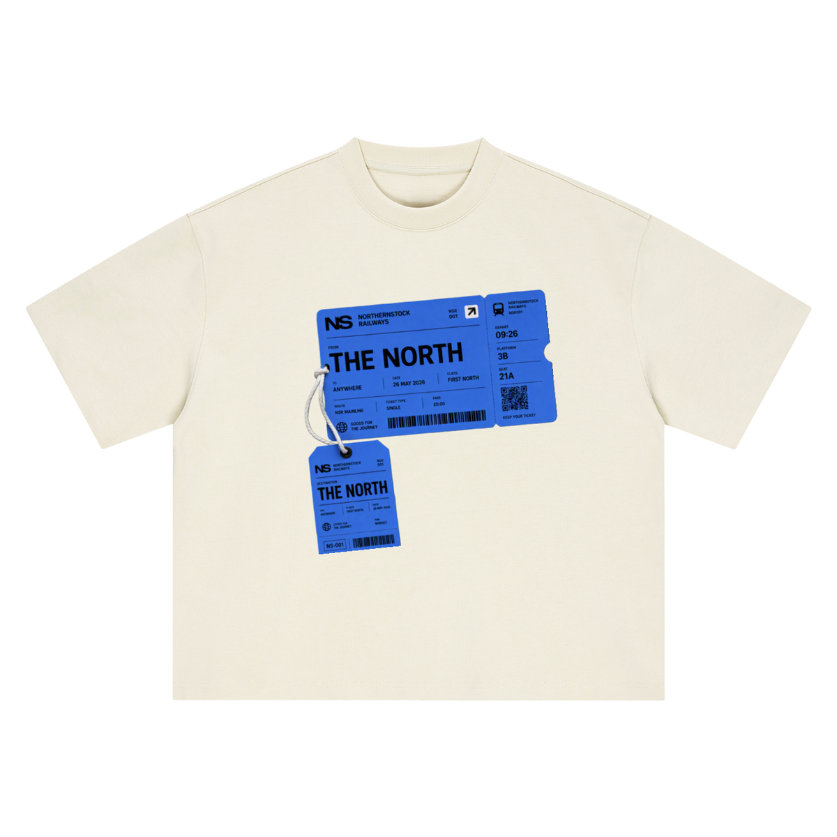 Blue Ticket Oversized Boxy T-Shirt