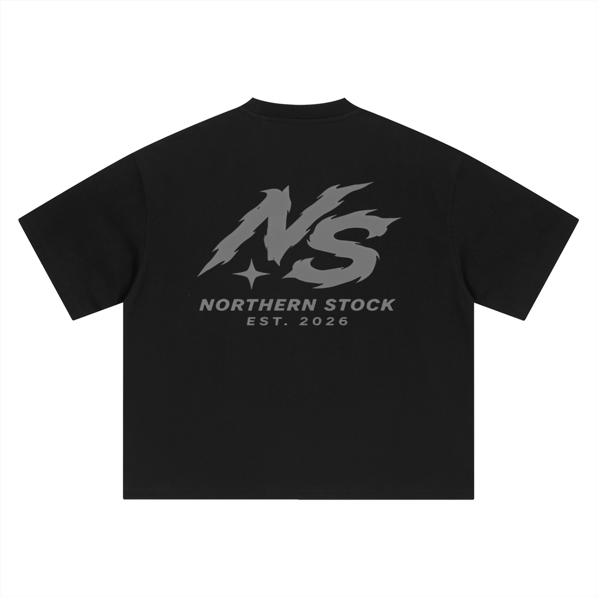 Grey NorthernStock Flame Boxy Oversized T-Shirt