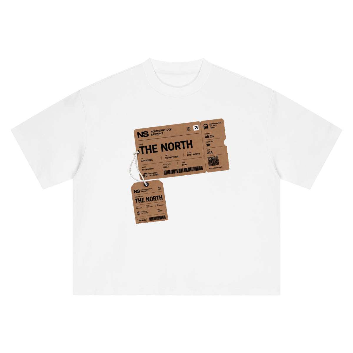 Brown Ticket Boxy Oversized T-Shirt